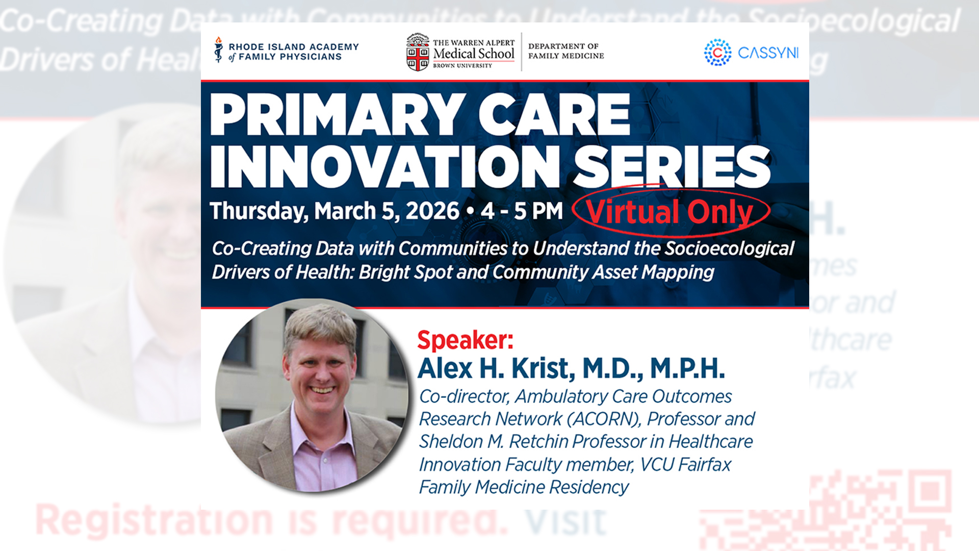 Dr. Alex Krist Talk on March 5, 2026