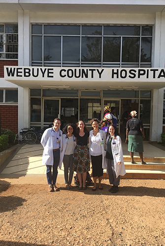 Group of doctors outside of Kenyan Hospital